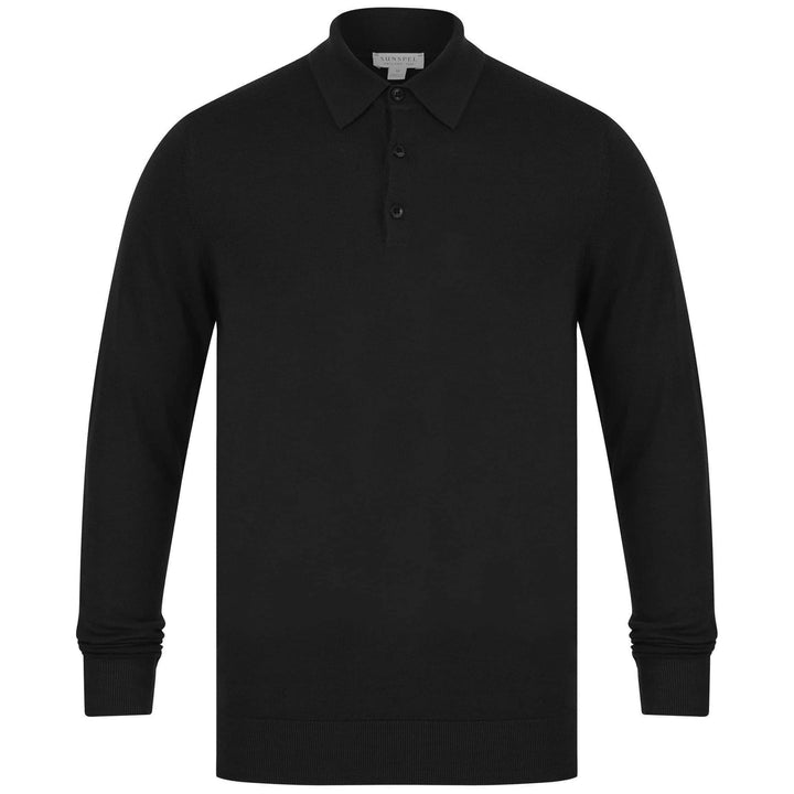 SUNSPEL FINE MERINO WOOL KNIT POLO SHIRT