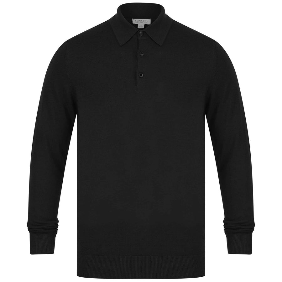 SUNSPEL FINE MERINO WOOL KNIT POLO SHIRT