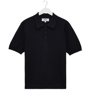 WAX LONDON NAPLES RETRO DIAMOND KNITTED POLO