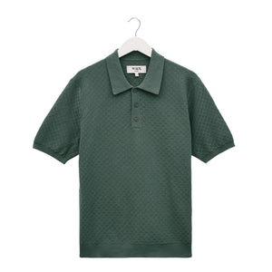WAX LONDON NAPLES RETRO DIAMOND KNITTED POLO