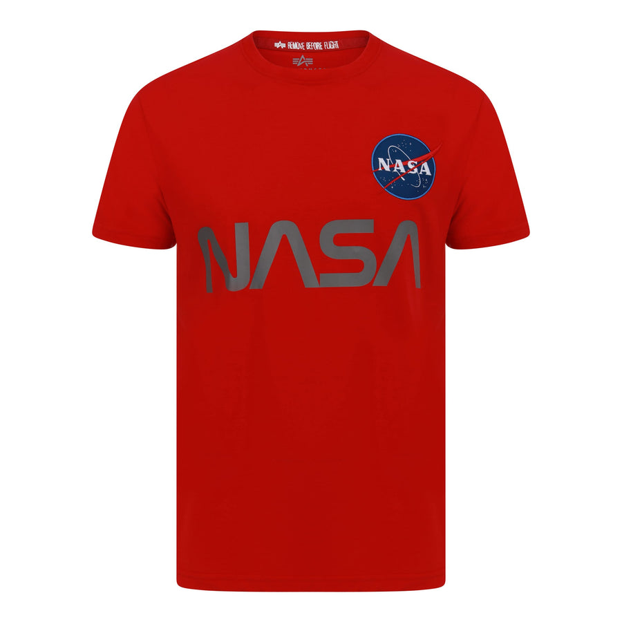 ALPHA INDUSTRIES S/S NASA REFLECTIVE T-SHIRT 178501B SPEED RED