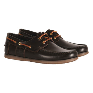 BARBOUR CAPSTAN LACE UP LEATHER BOAT SHOES
