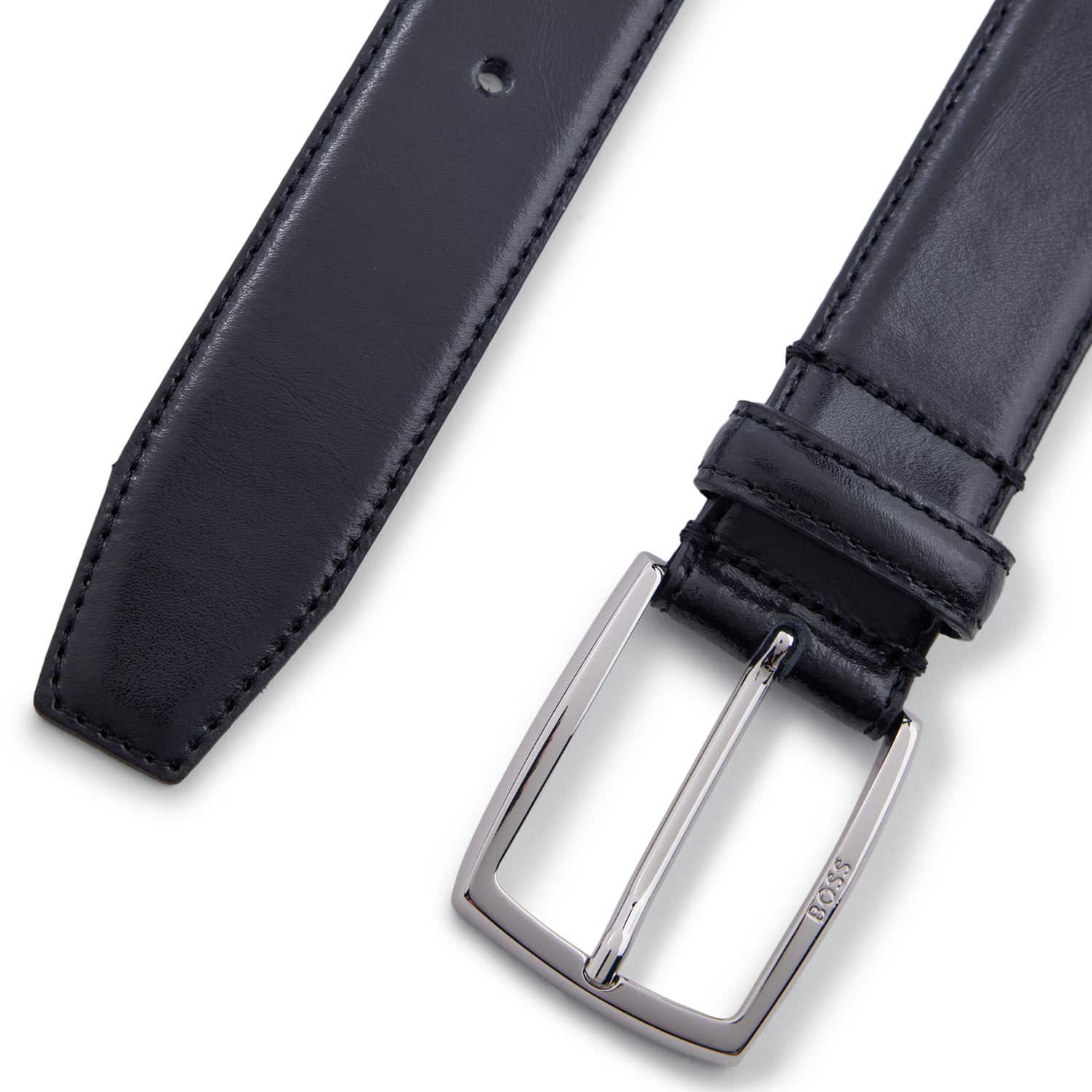 BOSS CELIE-ST ITALIAN-MADE POLISHED LEATHER BELT