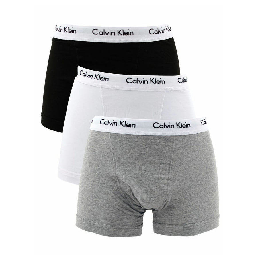 Calvin Klein Boys Cotton Stretch Boxer Brief Underwear 2 Pack - Gray/Black  - XL