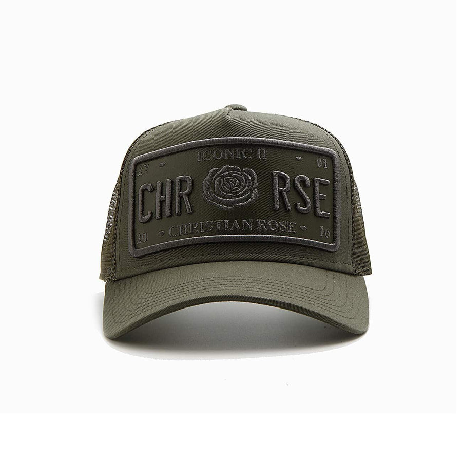 CHRISTIAN ROSE ICONIC VINYL PATCH CRO11 OLIVE