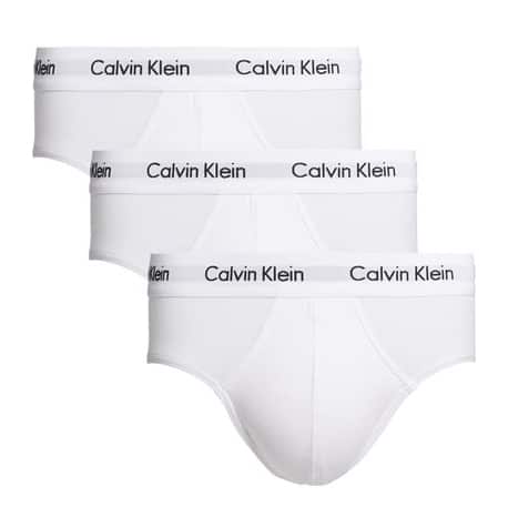 CALVIN KLEIN COTTON STRETCH 3 PACK FITTED BRIEFS 100 (WHITE)