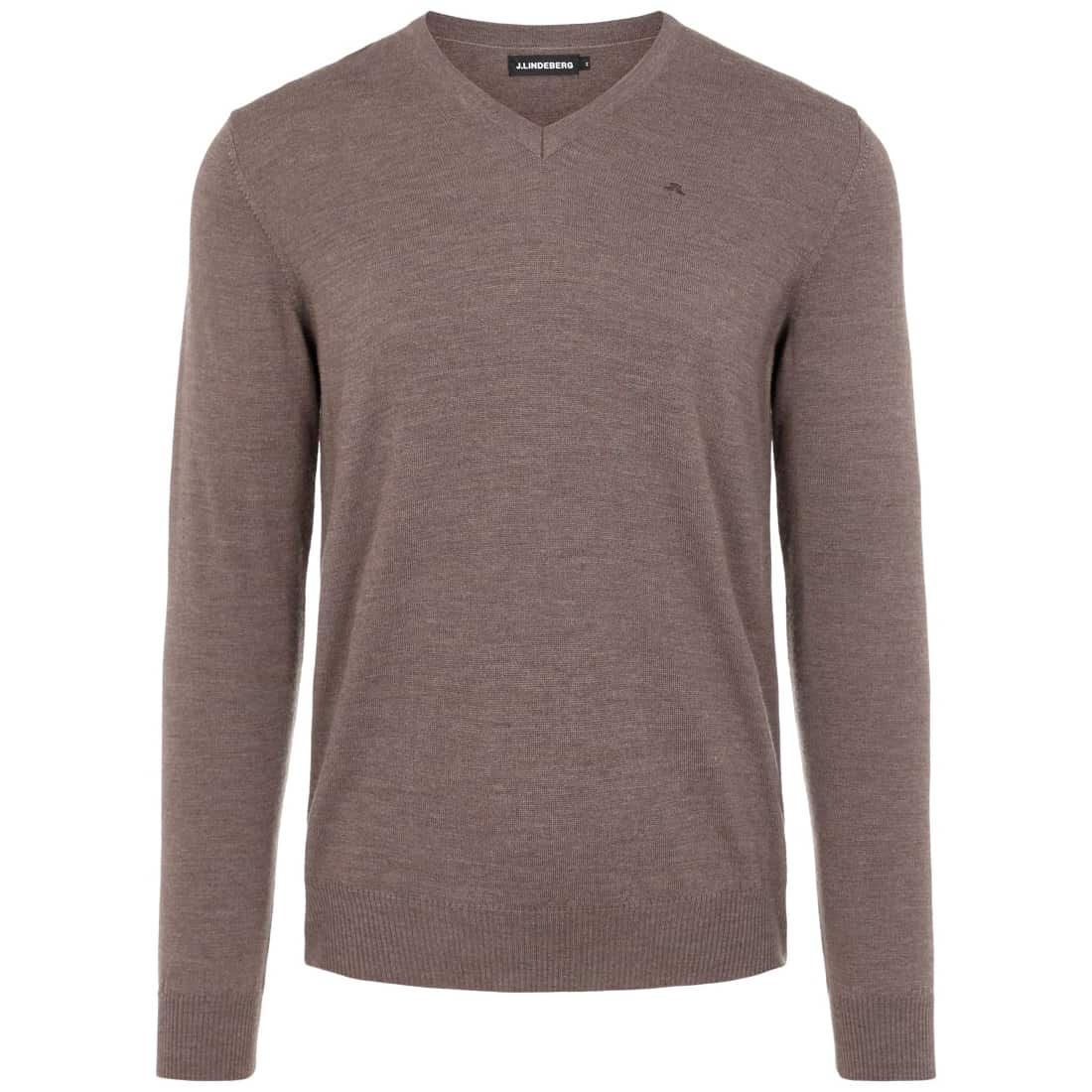 J LINDEBERG L/S LYMANN V NECK JUMPER STMC732987103 MID BROWN