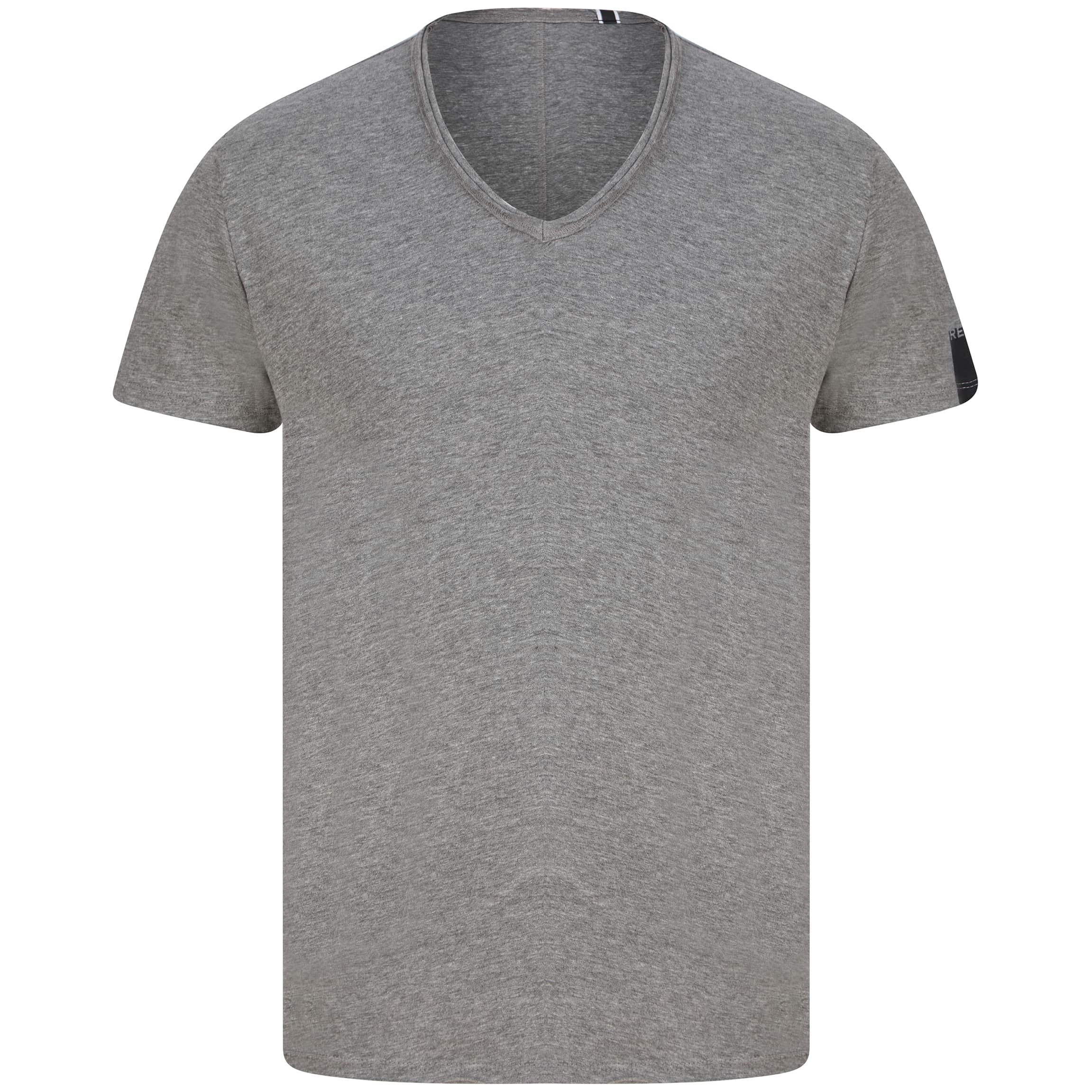 REPLAY RAW CUT V-NECK COTTON T-SHIRT M3591.000.2660 - Grey Marl (M03)