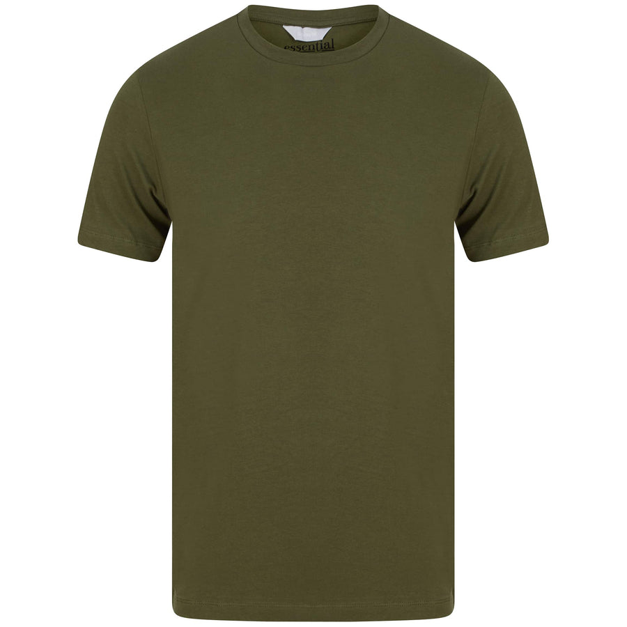 Green Dark Khaki Essential Crew Neck T-Shirt