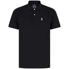 PSYCHO BUNNY LOGO BRANDED POLO B6K001ARPC BLACK