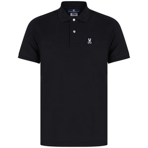 PSYCHO BUNNY LOGO BRANDED POLO B6K001ARPC BLACK