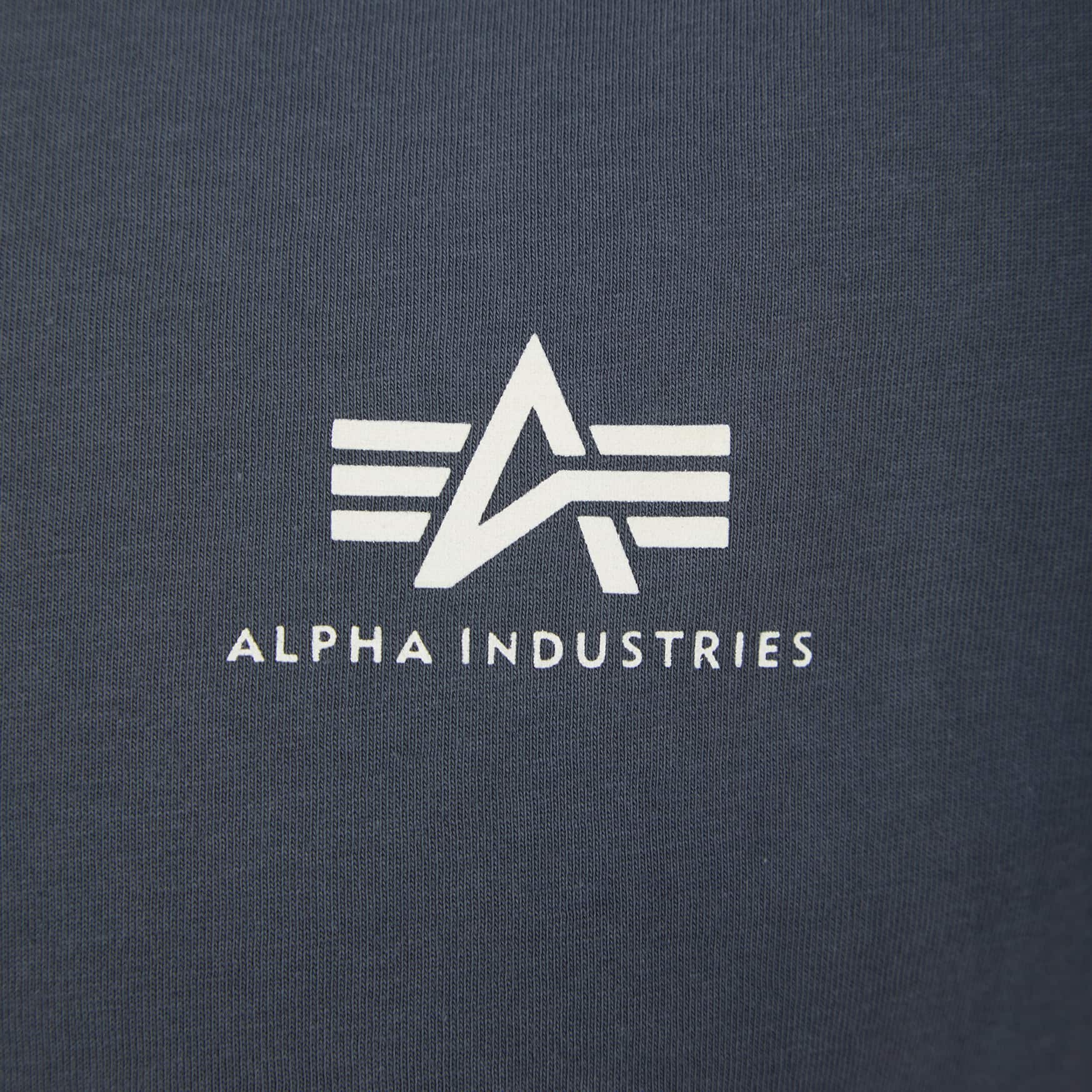 ALPHA INDUSTRIES S/S BASIC SMALL LOGO T-SHIRT 188505 GREY/BLACK