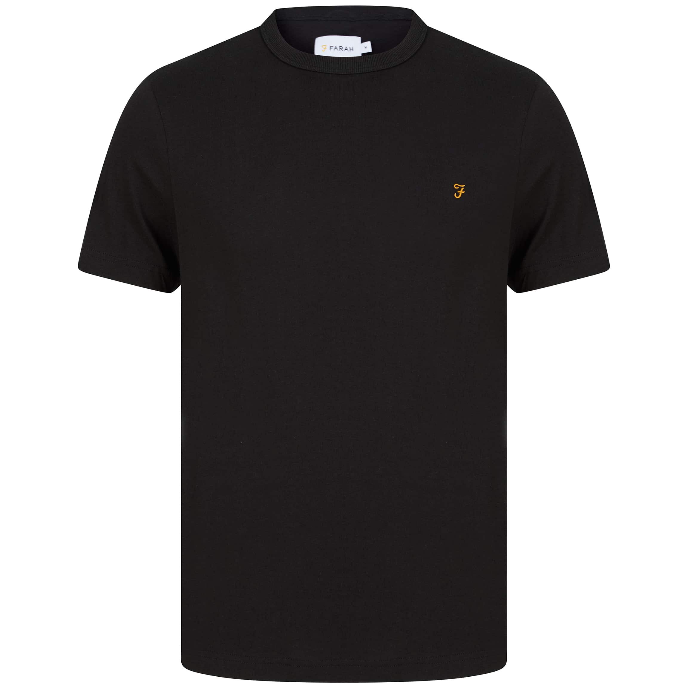 FARAH S/S DANNY LOGO BRANDED T-SHIRT F4KSB056 BLACK