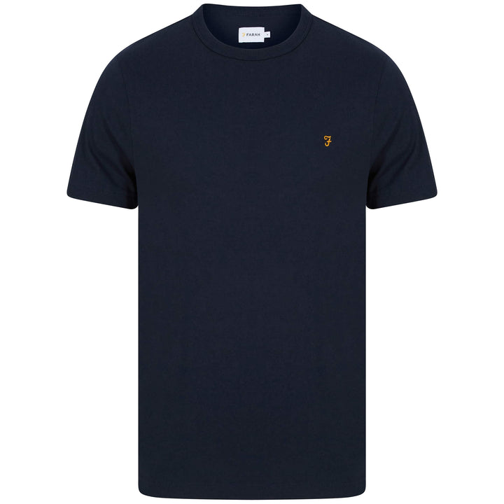 FARAH S/S DANNY LOGO BRANDED T-SHIRT F4KSB056 NAVY