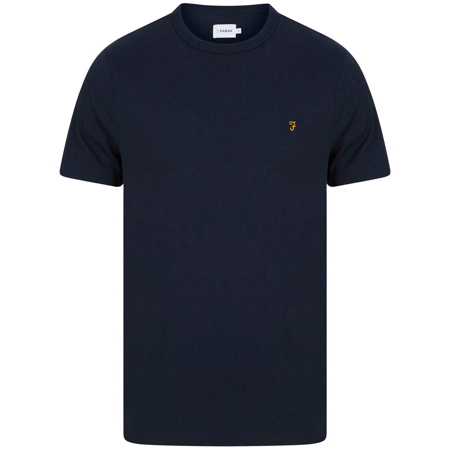 FARAH S/S DANNY LOGO BRANDED T-SHIRT F4KSB056 NAVY