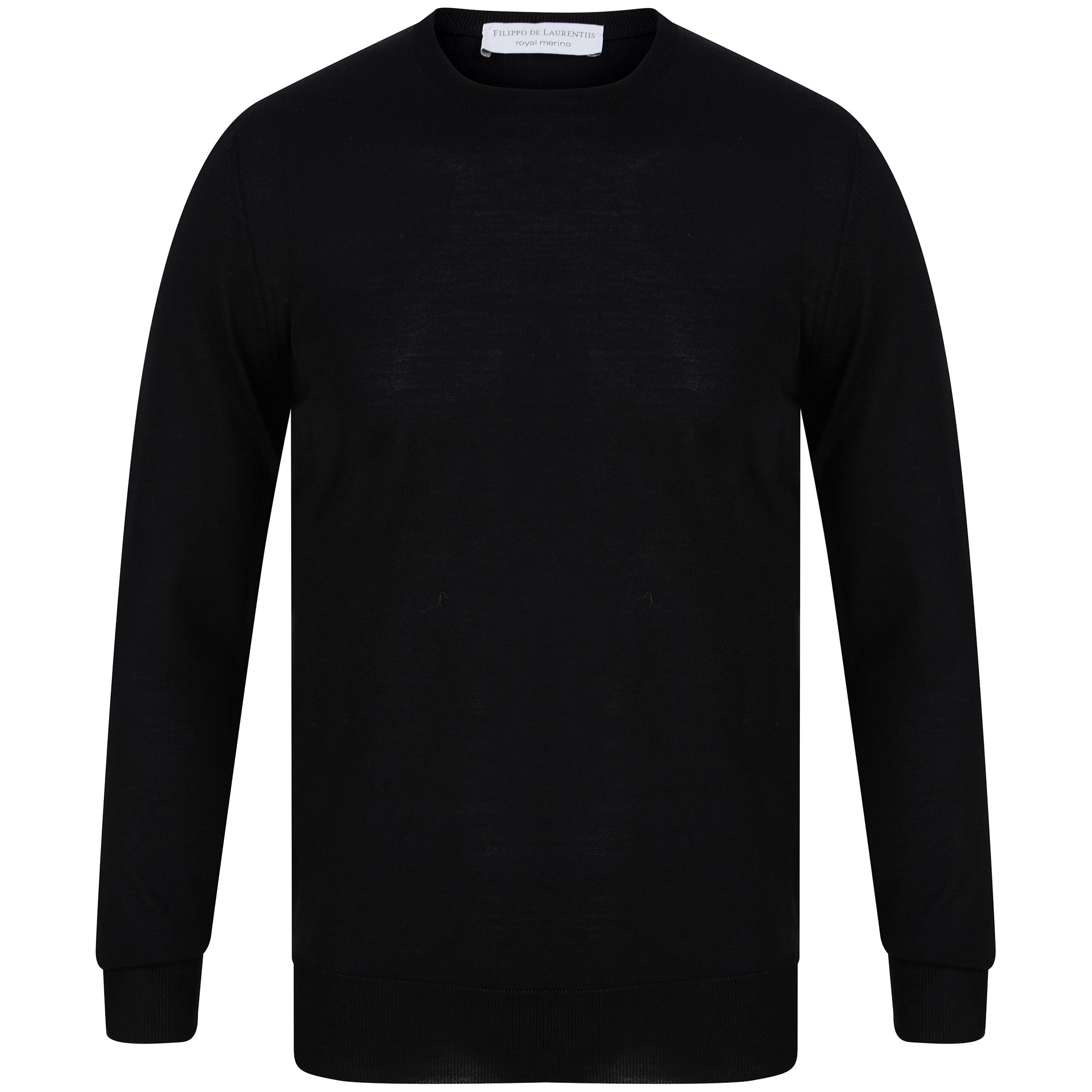 FILIPPO DE LAURENTIIS L/S ULTRA FINE MERINO JUMPER I27101 BLACK (002)