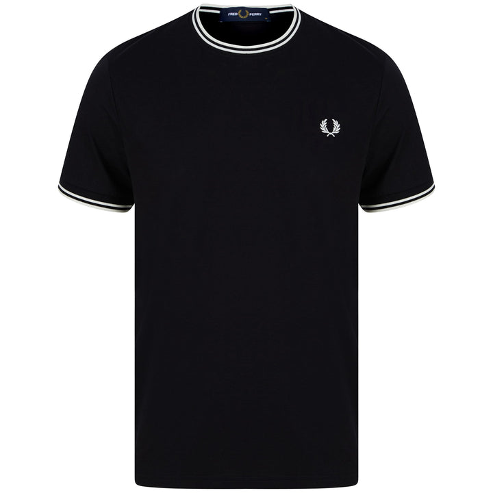FRED PERRY S/S TWIN TIPPED T-SHIRT M1588 BLACK (102)