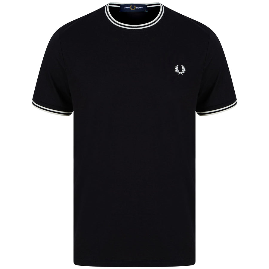 FRED PERRY S/S TWIN TIPPED T-SHIRT M1588 BLACK (102)