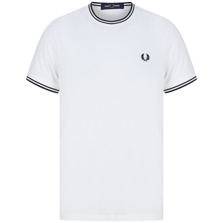 FRED PERRY S/S TWIN TIPPED T-SHIRT M1588 WHITE (100)