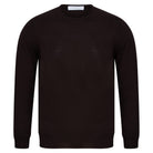 FILIPPO DE LAURENTIIS L/S ULTRA FINE MERINO JUMPER I27101 DARK BROWN (480)