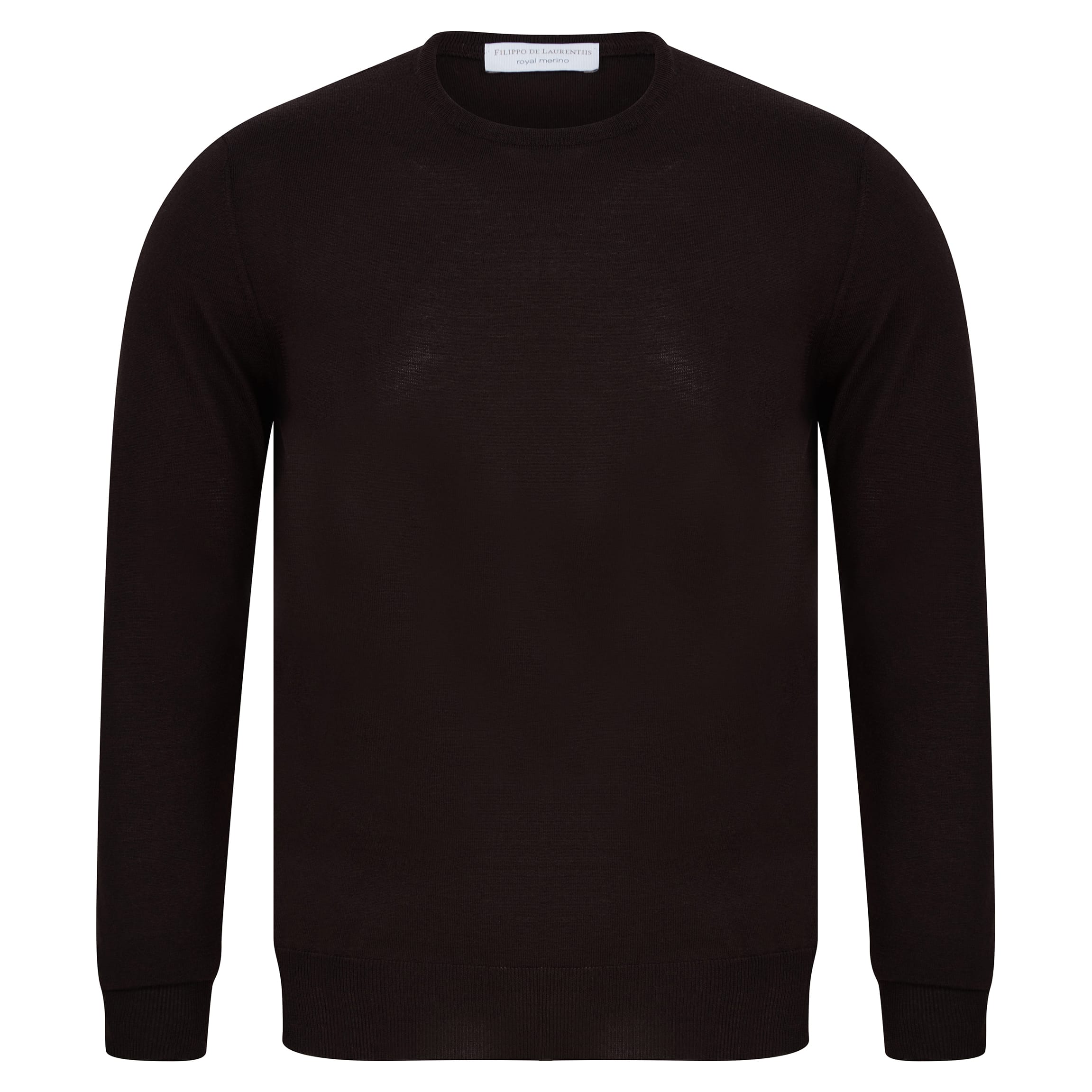 FILIPPO DE LAURENTIIS L/S ULTRA FINE MERINO JUMPER I27101 DARK BROWN (480)