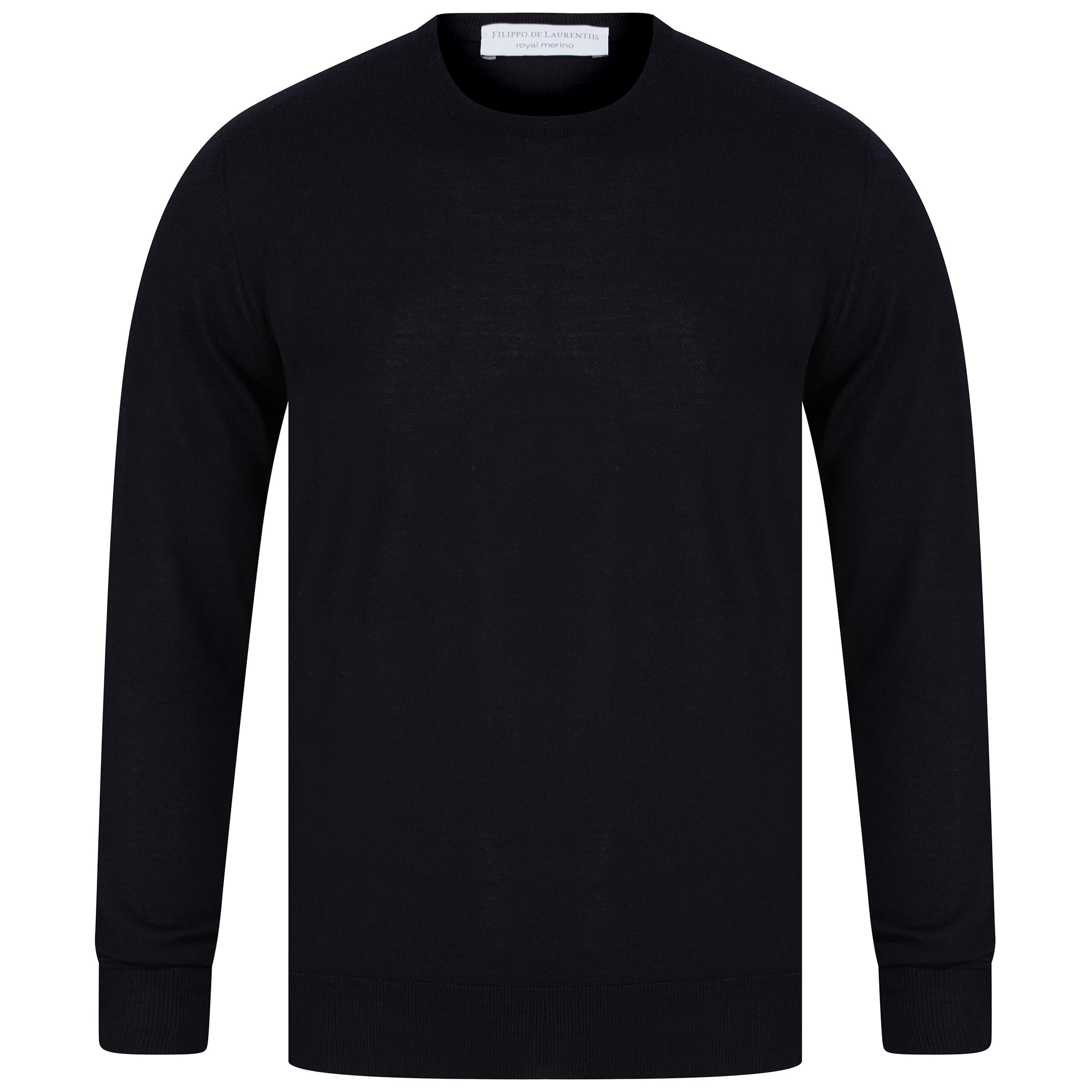 FILIPPO DE LAURENTIIS L/S ULTRA FINE MERINO JUMPER I27101 NAVY (008)