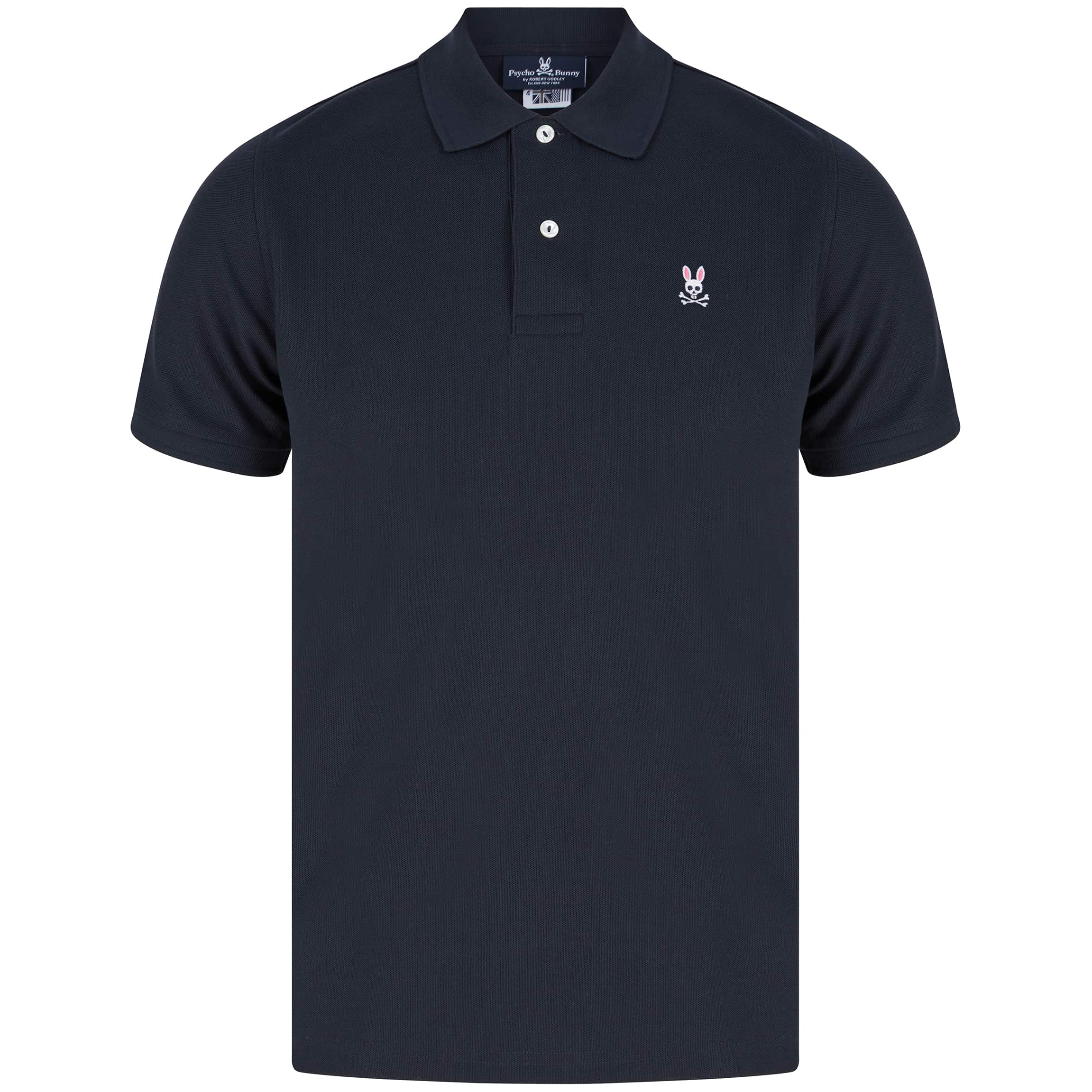 PSYCHO BUNNY LOGO BRANDED POLO B6K001ARPC NAVY