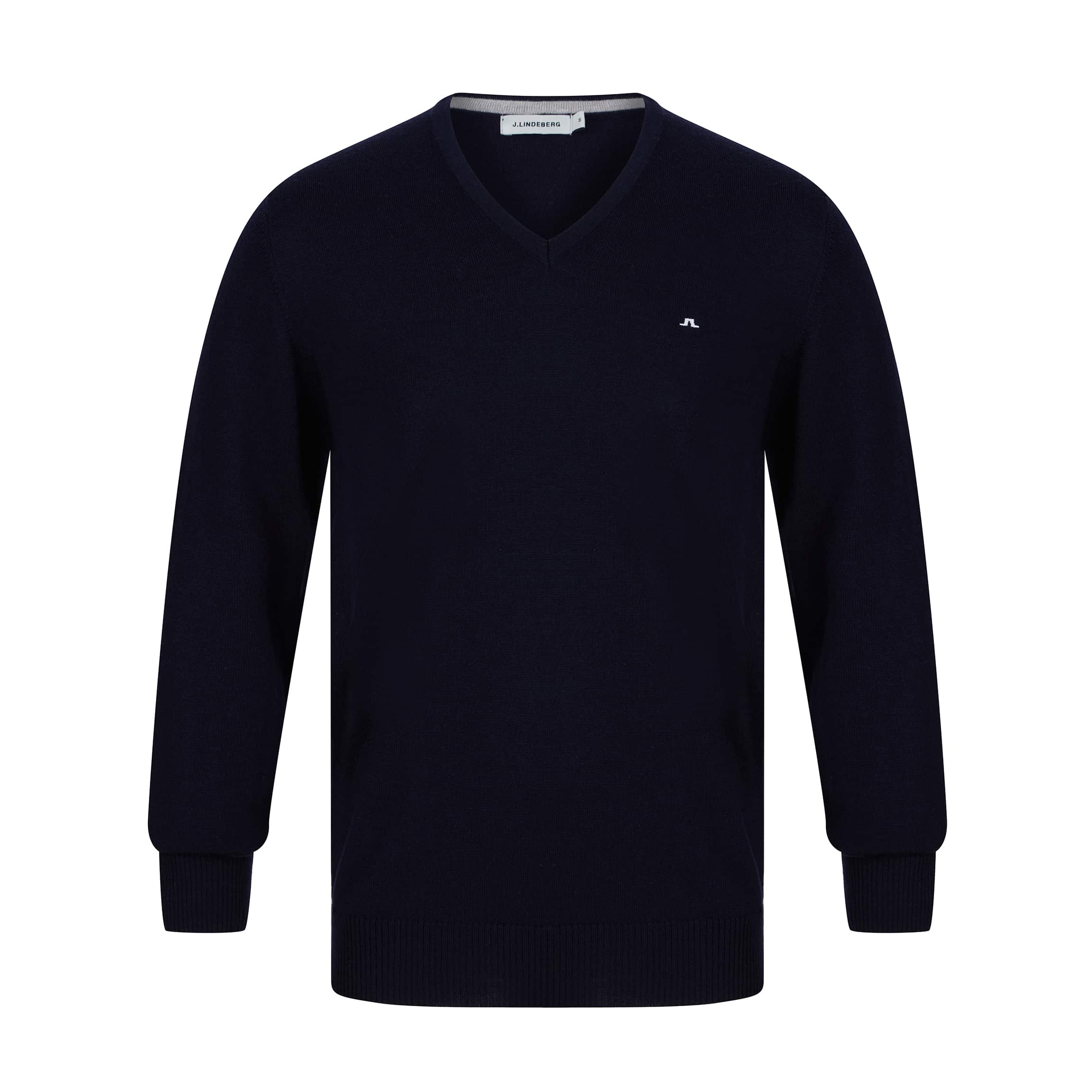 J LINDEBERG L/S LYMANN V NECK JUMPER STMC732987103 NAVY