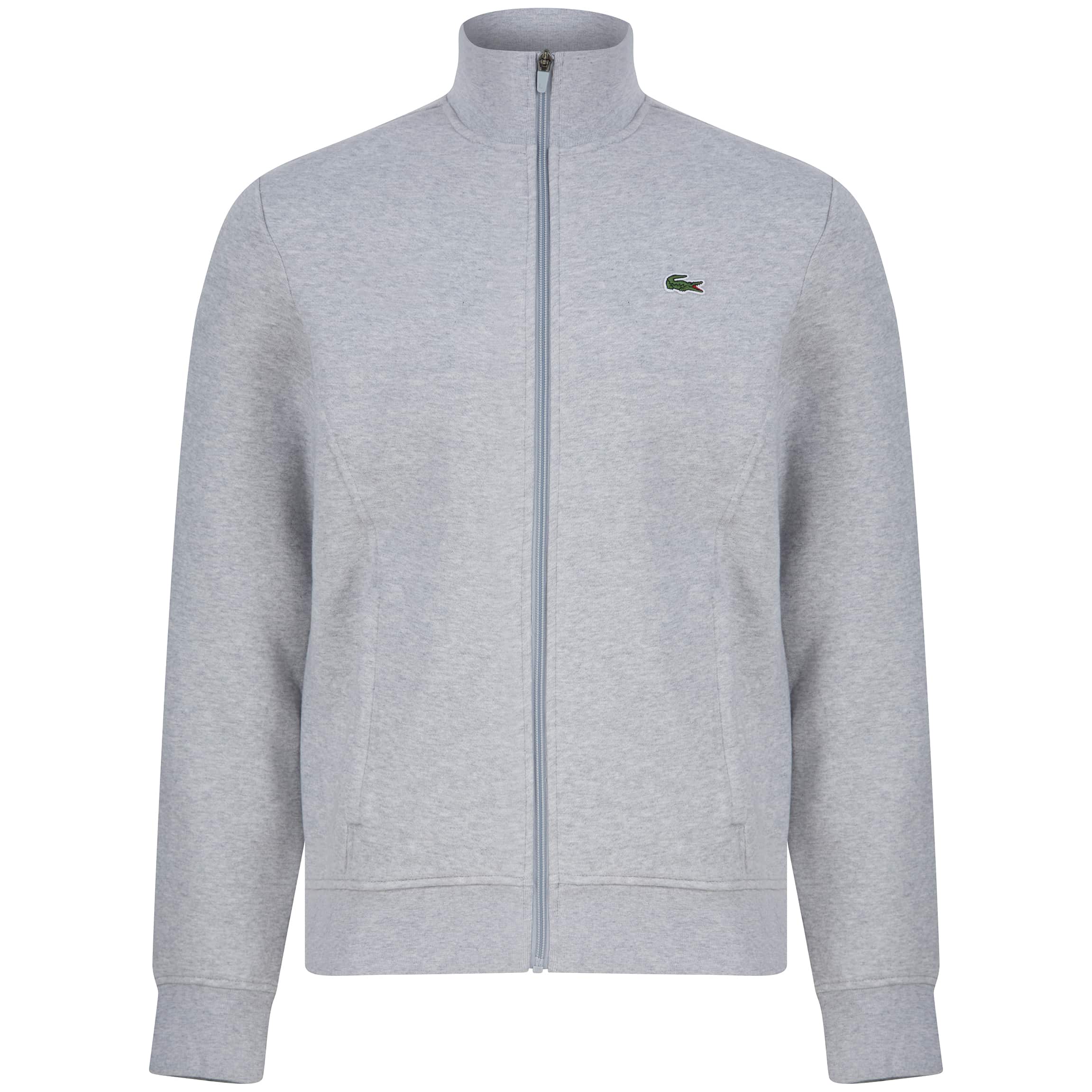 LACOSTE LOGO BRANDED ZIP THRU CARDIGAN SH1559-00 ELEPHANT GREY (9YA)