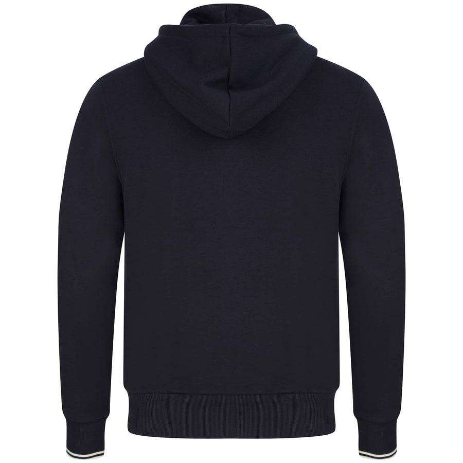 FRED PERRY LOGO BRANDED ZIP HOODY J7536 NAVY