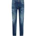 REPLAY MICKYM BROKEN EDGE TAPERED FIT JEANS