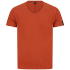 REPLAY RAW CUT V-NECK COTTON T-SHIRT