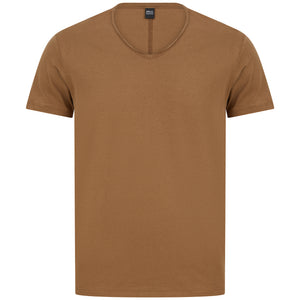 REPLAY RAW CUT V-NECK COTTON T-SHIRT