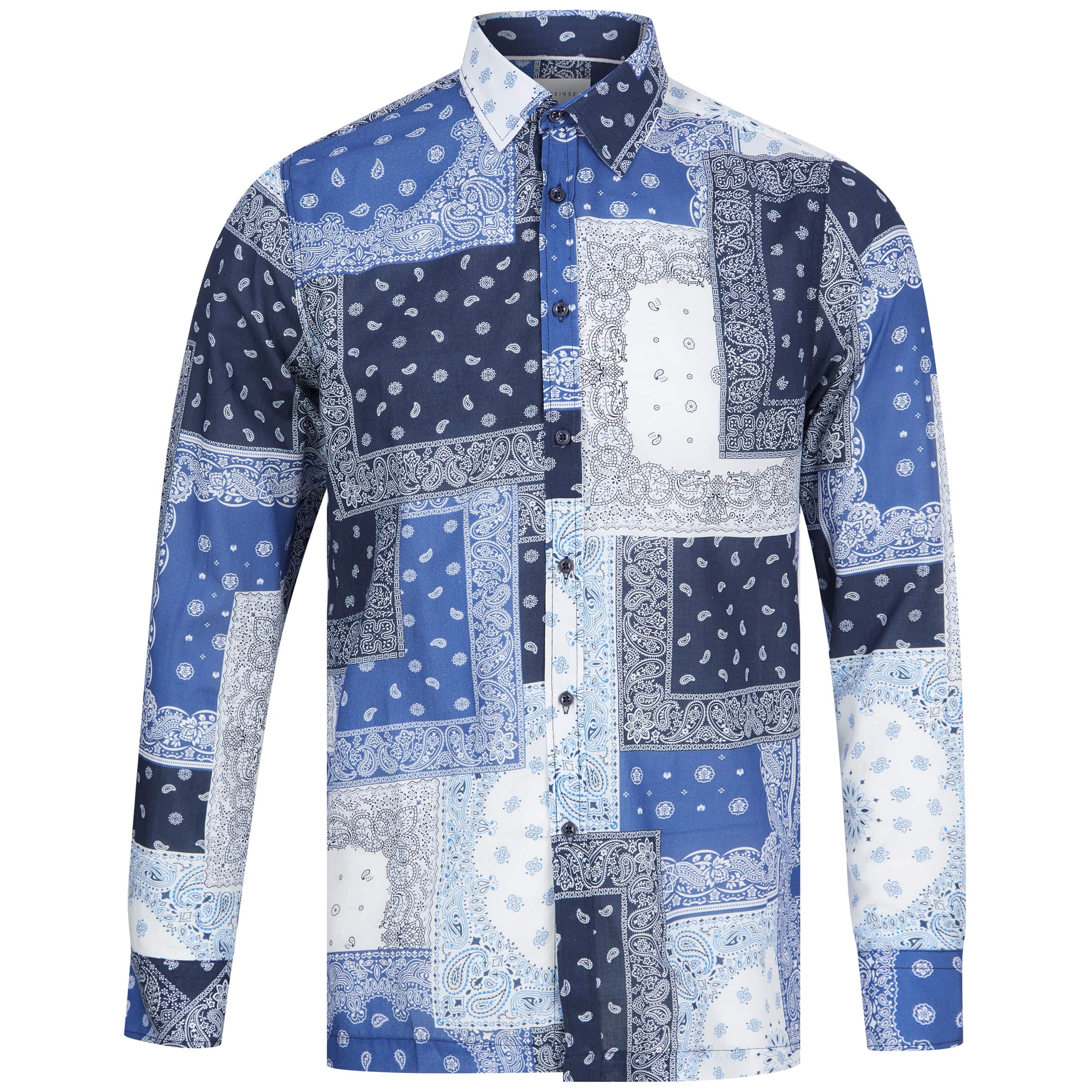 SSEINSE CAMICIA PRINTED LONG SLEEVE LINEN SHIRT