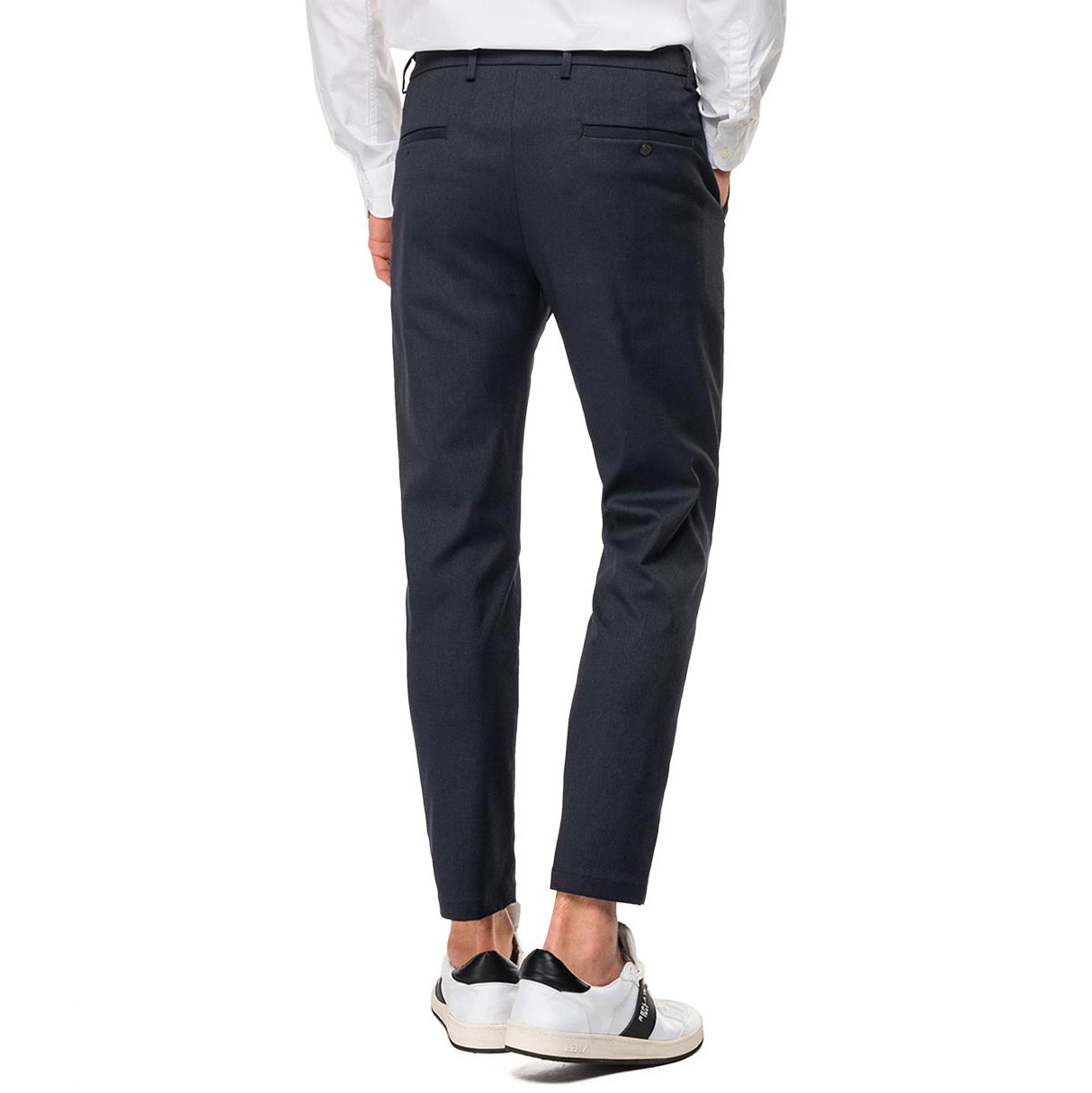 REPLAY FISHBONE FABRIC CHINO TROUSERS