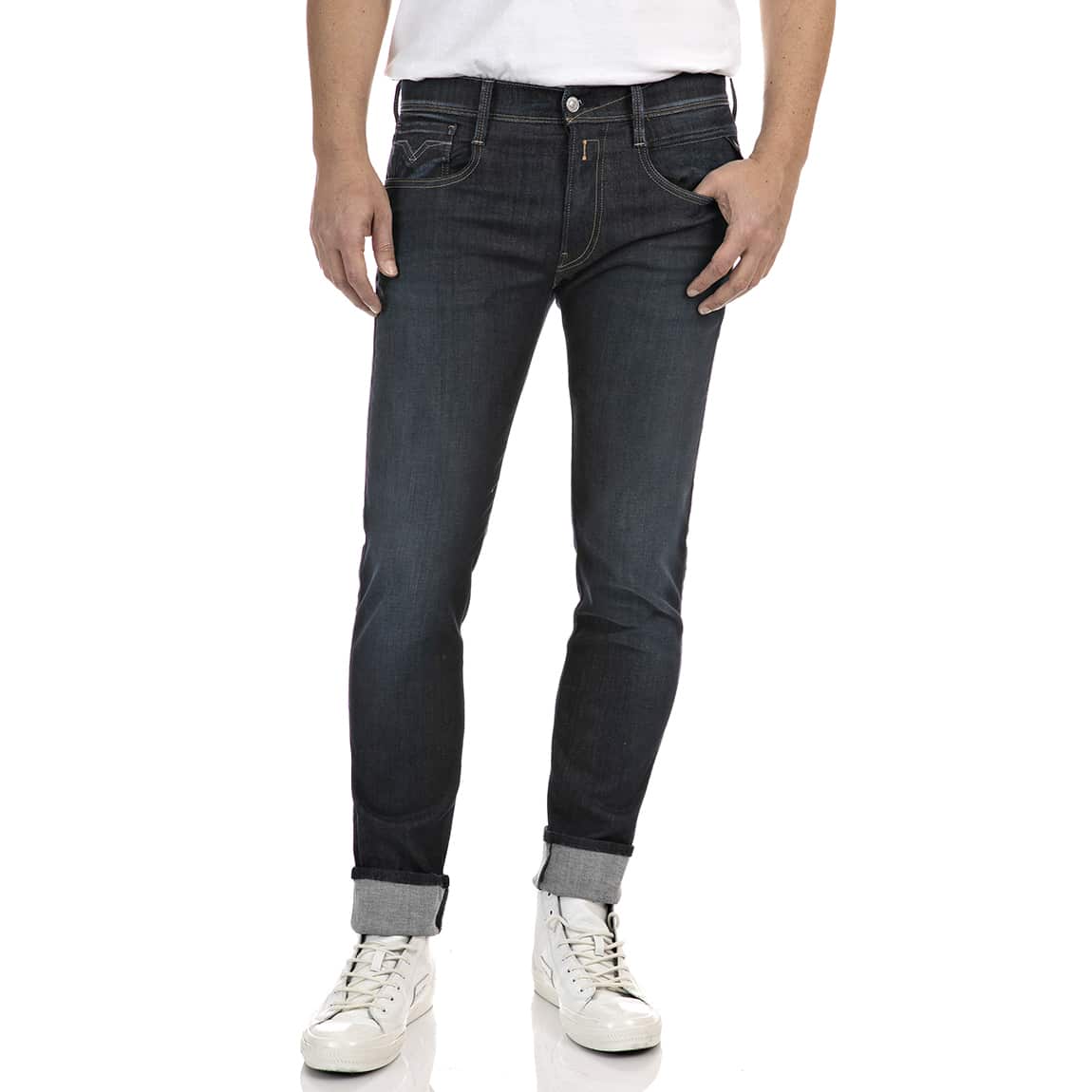 REPLAY HYPERFLEX RE-USED ANBASS SLIM FIT JEANS