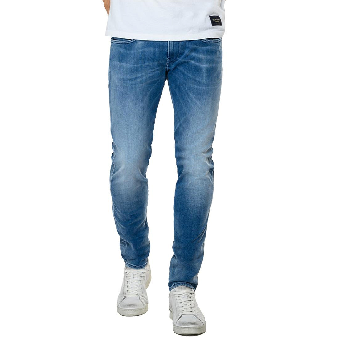 REPLAY HYPERFLEX RE-USED WHITE SHADES ANBASS JEANS