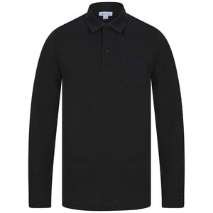 SUNSPEL RIVIERA LONG SLEEVE POLO SHIRT MPOL1031 - Black (BKAA)