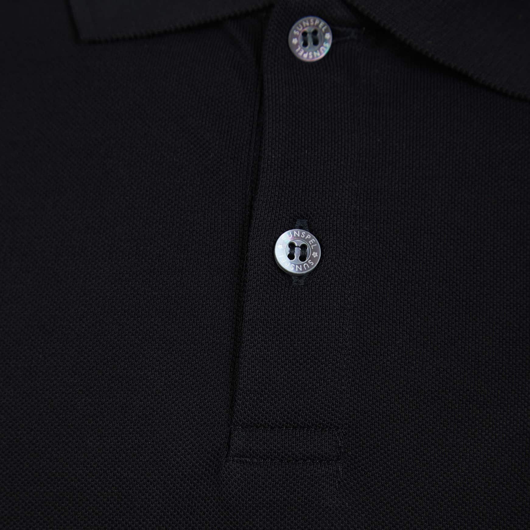 SUNSPEL SHORT SLEEVE PIQUE POLO SHIRT MPOL1028 - Black (BKAA)